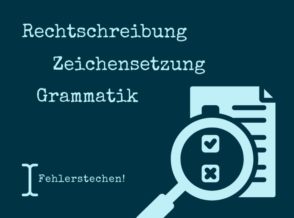 Rechtschreibung. Zeichensetzung. Grammatik. Logo und Grafik.