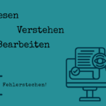 Lesen. Verstehen. Bearbeiten. Logo und Grafik.